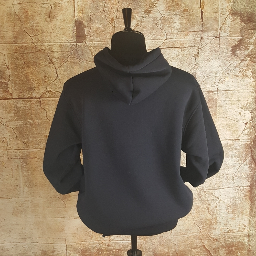 Full Zip Lightweight Navy Blue Hoodie-Large - Picture 4 of 8